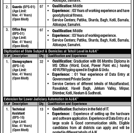 AJK Information Technology Board Office and Government IT Jobs