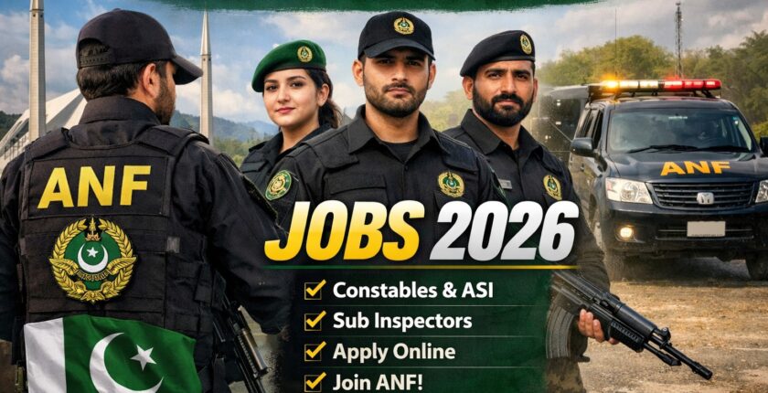 Anti Narcotics Force Jobs 2026 Pakistan